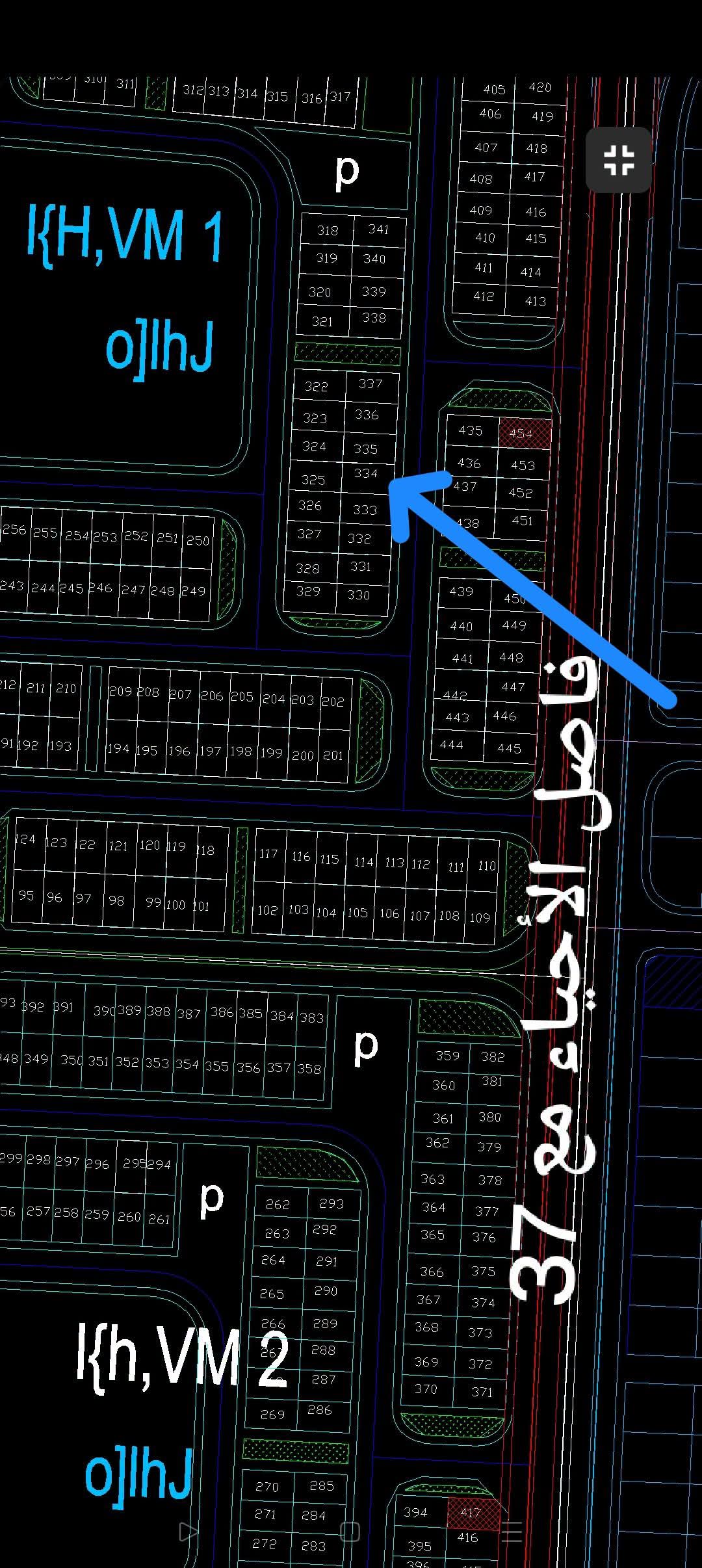 للبيع قطعه أرض  بالحي 36 مج 1 رقم 334 مساحة 209م