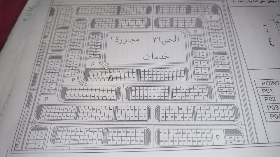 قطعه ارض للبيع بالحي ٣٦ مجاوره ١ قطعه ٢٣٢ مساحه ٢٠٩م  رخصة بناء وحفر