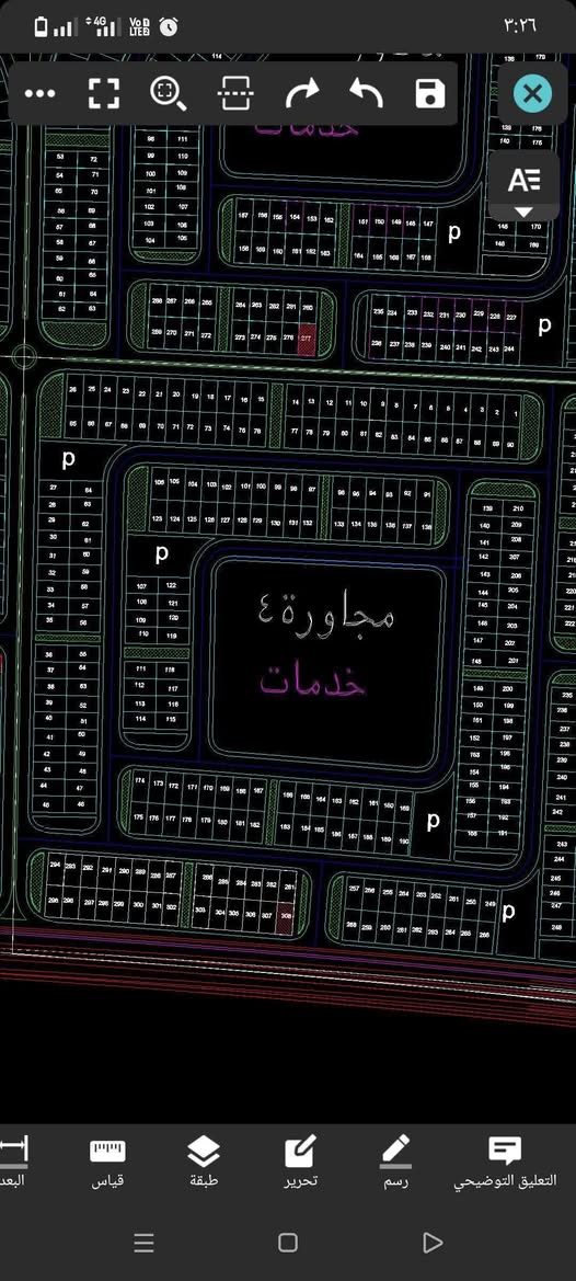 للبيع  بالحى ٣٦ مجاورة ٤ مساحة ٢٧٦م ناصية ممر بحرى